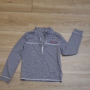 Vineyard Vines Kids Navy and White Striped Rashguard Xs (5-6)